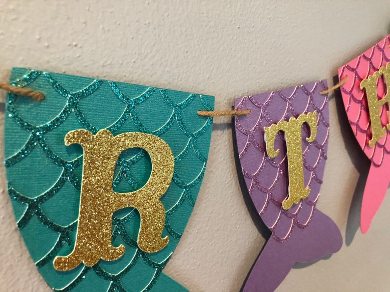 Mermaid Birthday Banner Mermaid Tail Banner First Birthday | Etsy