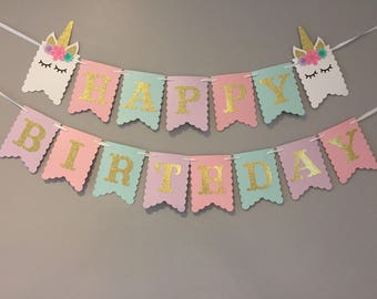 Unicorn banner, first birthday, unicorn party, unicorn decor, Unicorn birthday, unicorn party