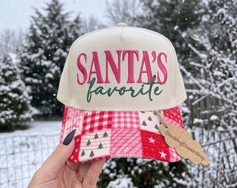 Santa's Bestie Trucker Hat Embroidery Design, Minimalist Christmas Cap Pattern, Merry Christmas, Cute Holiday Gift PES DST Download Machine