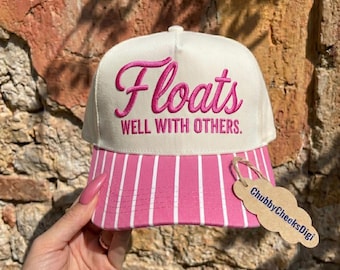 Floats Well With Others Embroidery File, Lake Life Trucker Cap Design, Girls Weekend Embroidery, Beach Vacation, Funny Coastal Summer Hat