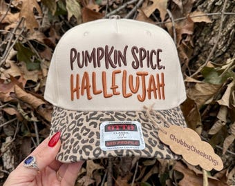 Pumpkin Spice Hallelujah Hat Embroidery Design, Christian Fall Pumpkin Hat Embroidery Design, Autumn Church Gift Ideas Baseball Cap File PES