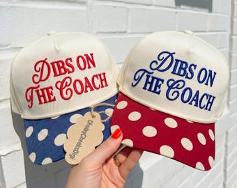 Dibs On The Coach Hat Embroidery Design, Boat Party Bachelorette Trucker Hat Digital File, Sarcastic Girls Vacation Cap Pattern PES DST