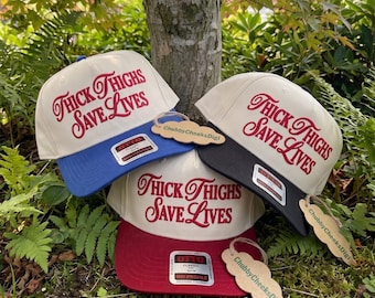 Thick Thighs Good Vibes Trucker Cap Embroidery Design, Funny Quote Baseball Cap Digital File, Cute Humor Womens Dad Hat Machine Pattern, PES