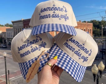 Someone's Mean Ass Wife Hat Size Embroidery Design,Sarcastic Wife Trucker Cap Digital File,Cute Western Cowgirl Wife Gift Ideas Baseball Cap