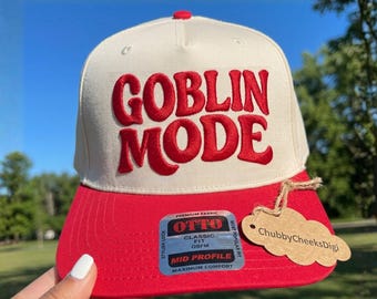 Goblin Mode Embroidery File for Hat, Funny Trucker Cap Design, Meme Humor Embroidery, Statement Hat for Adults,Lazy Day Hat Digital Download