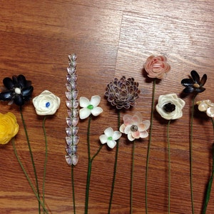 Two One of a Kind Intricate Seashell Flower Stems - Etsy