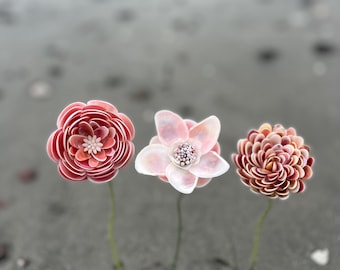 One of a Kind intricate Seashell Flower Stem