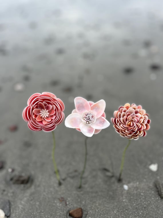 One of a Kind intricate Seashell Flower Stem