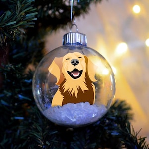 Golden Retriever Floated Paper Christmas Ornament personalized floated paper memorial   glass bulb dog gift