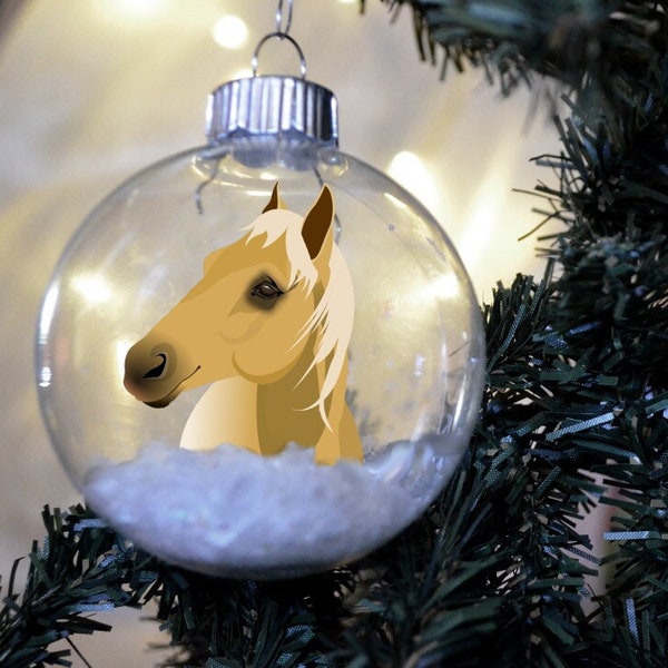 Horse Palomino Floated Paper Christmas Ornament personalized floated paper   glass bulb animal gift hen