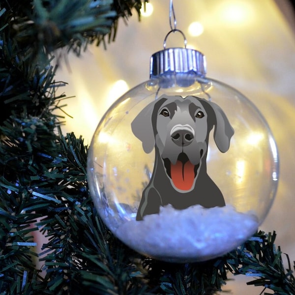 Great Dane Grey Gray Blue Floated Paper Christmas Ornament personalized floated paper   glass bulb dog gift memorial