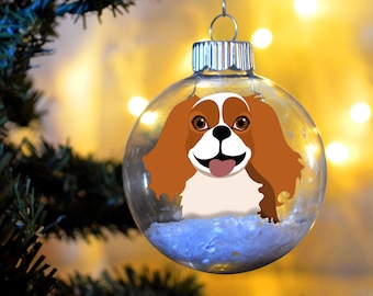 Cavalier King Charles Floated Paper Christmas Ornament   glass bulb dog gift personalized memorial