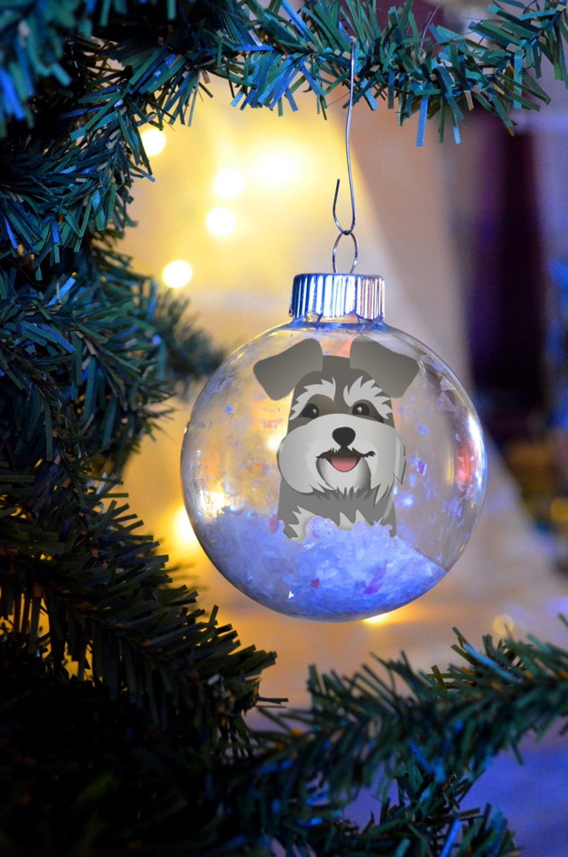 Miniature Schnauzer Floated Paper Christmas Ornament - Etsy