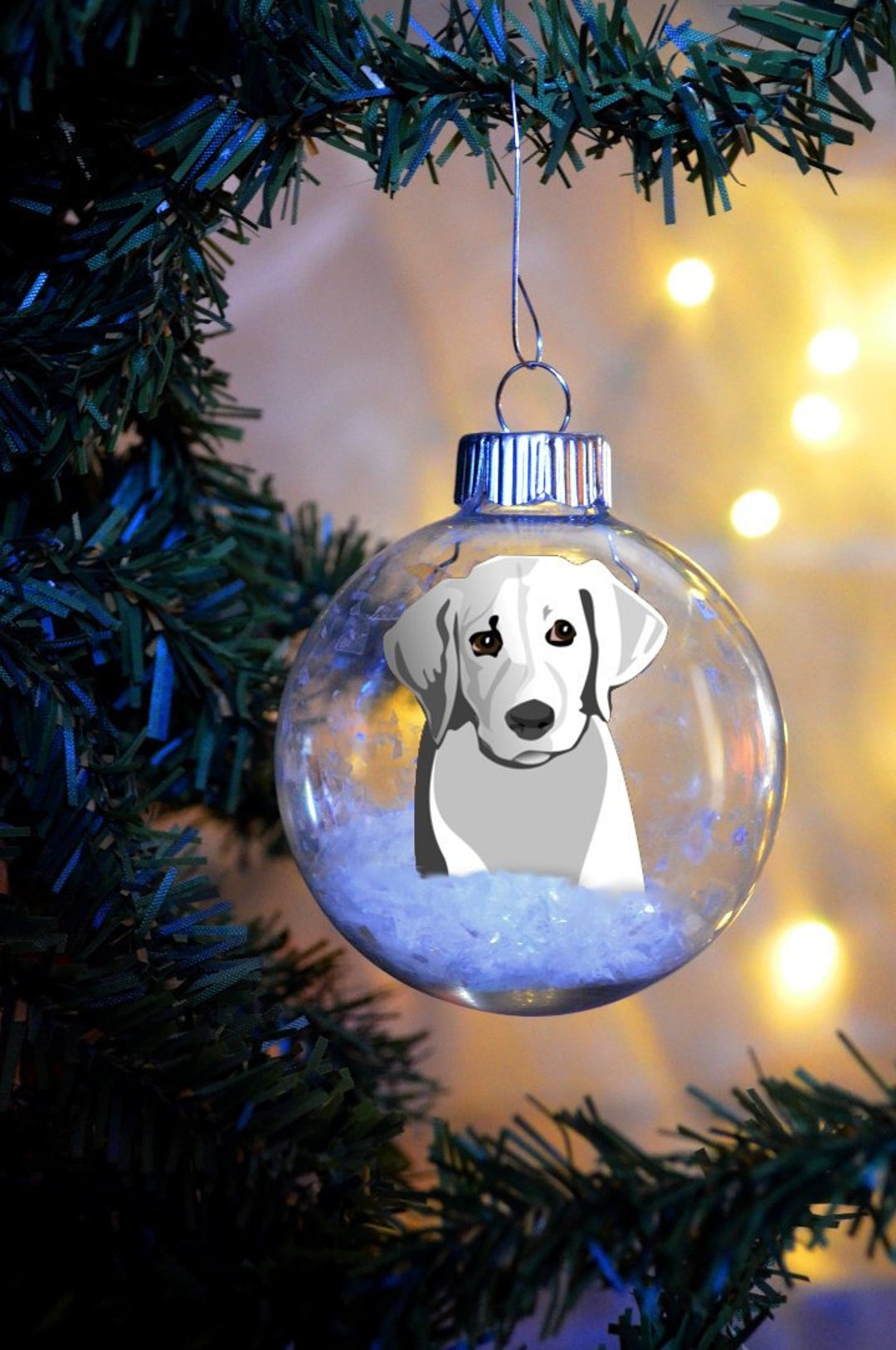 NIB Pottery Barn BOTTLE BRUSH CHOCOLATE LAB WITH LIGHTS Christmas Ornament  *Dog
