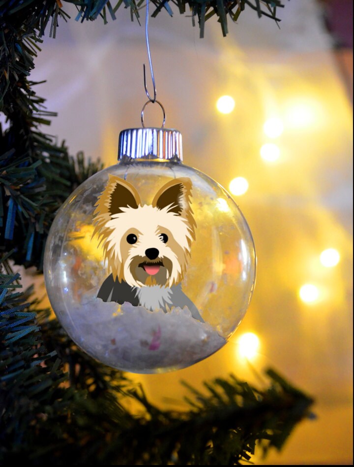Yorkshire Terrier Yorkie Christmas Ornament personalized floated pape…