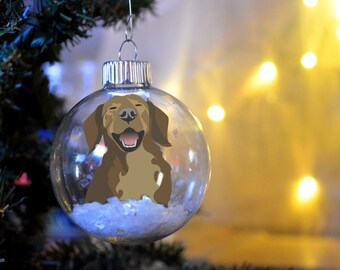 Chesapeake Bay Retriever Floated Paper Christmas Ornament personalized memorial   glass bulb dog gift