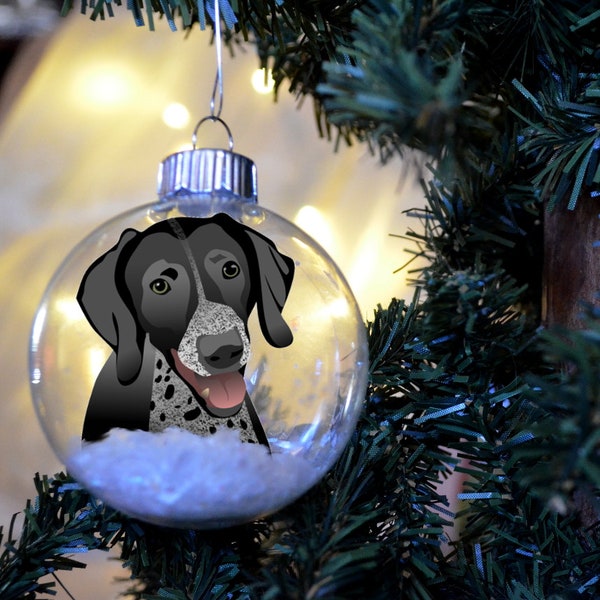 German Shorthaired Pointer Black Floated Paper Christmas Ornament personalized floated paper   glass bulb dog gift memorial