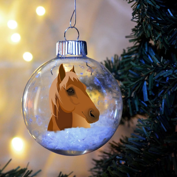 Horse Chestnut Floated Paper Christmas Ornament personalized floated paper   glass bulb animal gift hen