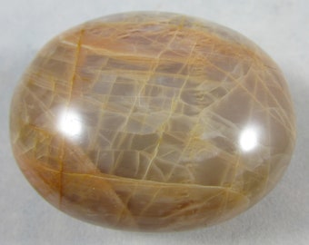 Peach Moonstone Palmstone Worry Stone, Self Care, Healing Crystals and Stones, Hand Polished Palm Stone