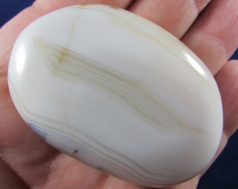 Banded Agate Palmstone, Polished Agate Palm Stone, Madagascar Stone