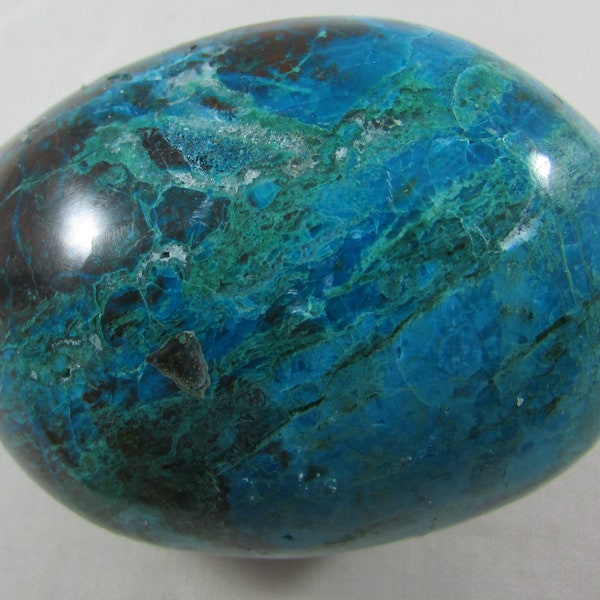 Gemmy Chrysocolla Palmstone, Polished Palm Stone, Natural Chrysocolla, Chrysocolla from Peru