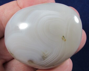 Banded Agate Palmstone, Polished Agate Palm Stone, Madagascar Stone