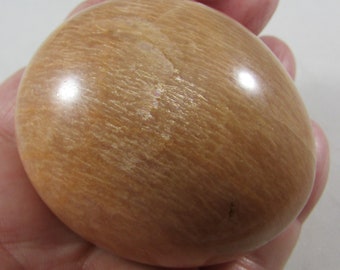 Peach Moonstone Palmstone Worry Stone, Self Care, Healing Crystals and Stones, Hand Polished Palm Stone