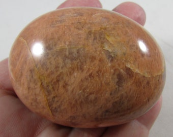 Peach Moonstone Palmstone Worry Stone, Self Care, Healing Crystals and Stones, Hand Polished Palm Stone