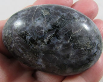 Indigo Gabbro Palmstone, Stone of Magic, Mystic Merlinite Worry Stone, Indigo Gabbro PalmStone, Mystic Merlinite Crystal