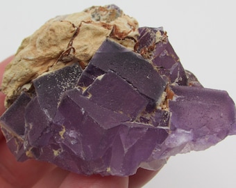 Purple Fluorite Crystal Cluster from China, Cubed Fluorite Cluster, Fluorite Crystal, Cubic Fluorite, Natural Raw Cubic Fluorite Specimen