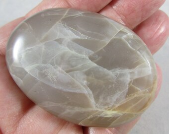 Peach Moonstone Palmstone Worry Stone, Self Care, Healing Crystals and Stones, Hand Polished Palm Stone