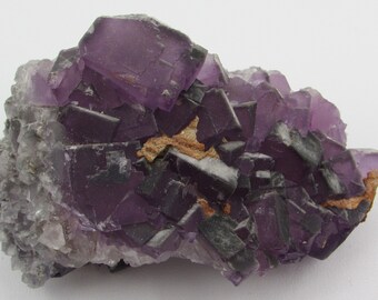Purple Fluorite Crystal Cluster from China, Cubed Fluorite Cluster, Fluorite Crystal, Cubic Fluorite, Natural Raw Cubic Fluorite Specimen