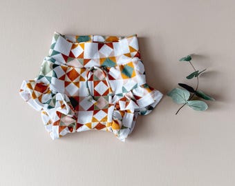 Patchwork Shorties: Classic or Ruffle Shorts, Baby Shorties, Quilt Print Shorts, Baby Shorts, Girls Short, Baby Shorts, Ruffle Leg, Size 0-5