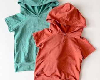 Hooded Raglan: Multiple Colors, Solid Hooded Top, French Terry, Kid Clothes, Hooded Shirt, Unisex Top, Summer Shirt, Kid Hoodie, 0-9/10