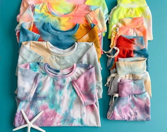 Tie Dye Set: Baggy Tee and Shorts Set, Kids Clothes, Kids Summer Set, Summer Outfit, Unisex Outfit, Play Set, Tie Dye Shirt & Shorts, 0-9/10