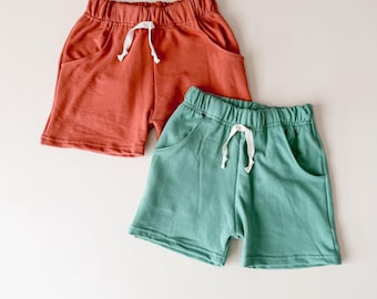 Solid Pocket Shorts: Multiple Colors, Kids Shorts, Unisex Shorts, Pockets, Terry Shorts, Kids Clothes, Childrens Shorts, Baby Shorts, 0-9/10