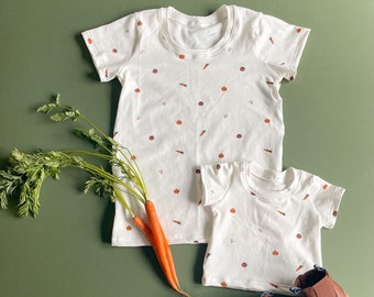 Veggie Tee: Kids Shirt, Kids Veggie Tee, Kids Clothes, Vegetable Shirt, Boy & Girl Shirt, Handmade Clothes, Knit Kids Shirt, Size 0/3m-9/10