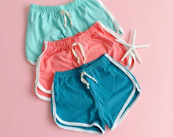 Solid Track Shorts: Kids Shorts, Retro Shorts, Kids Clothes, Retro Kids Clothes, Solid Shorts, Kids Summer Shorts, Trackies, Summer, NB-9/10