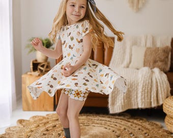 Chicken Twirl Dress: Girls Dress with 4 Sleeve Options, Girl Chicken Outfit, Easter & Spring Clothes, Twirl Skirt, Spring Dress, 12/18m-9/10
