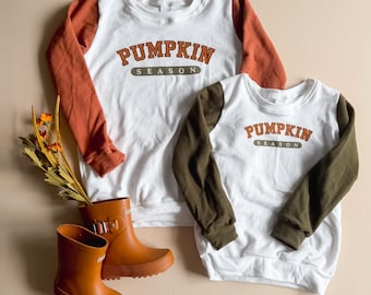Pumpkin Season Crewneck: Kids Sweatshirt, Fall Shirt, Pumpkin Patch Shirt, Pumpkin Sweater, Pumpkin Sweatshirt, Kids and Youth Sizes, 0-9/10