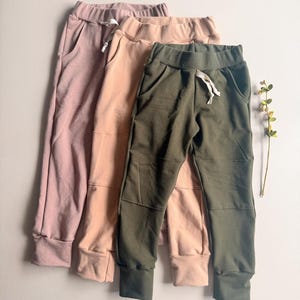 Terry Jogger Pants: 6 Colors, Optional Knee Patch, Kids Clothes, Kids Joggers, Kids Pants, Unisex Kids Clothes, Girl Boy Pants, 0/3m-9/10