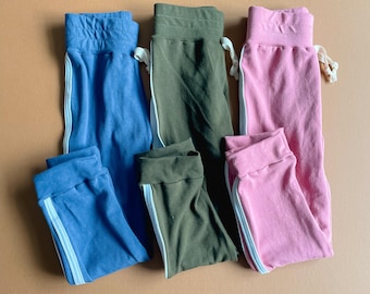 Track Pants: 9 Colors, Kids Clothes, Kids Jogger, Kids Pants, Unisex Kids Clothes, Stripe Pants, Girl Boy Pants, Track Outfit, 0/3m-9/10