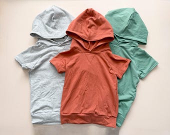 Hooded Raglan: Multiple Colors, Solid Hooded Top, French Terry, Kid Clothes, Hooded Shirt, Unisex Top, Summer Shirt, Kid Hoodie, 0-9/10