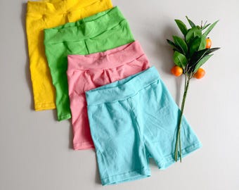 Solid Bike Shorts: 2 Lengths, Kids Shorts, Girl & Boy Shorts, Kids Bike Shorts, Summer Outfit, Kids Clothes, Solid Shorts, Biker Shorts, 0-9