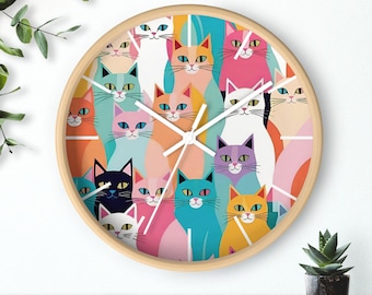 Nowoczesny zegar ścienny z kotem: pomysłowy prezent dla miłośnika kotów