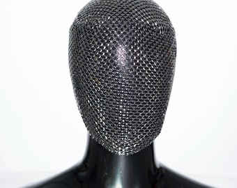 Shadow Maze Lace Mask, Custom Handmade metal square jewel pattern