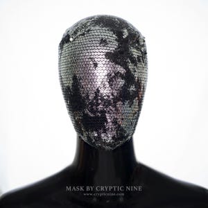 Silver Abstract Face Mask: Haute Couture Masquerade Mask