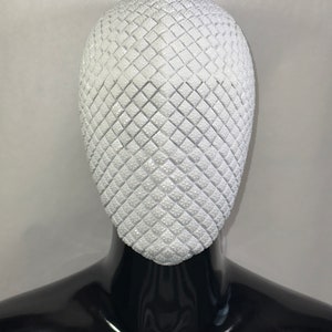 Snow Maze, Custom Haute Couture White Maze Mask