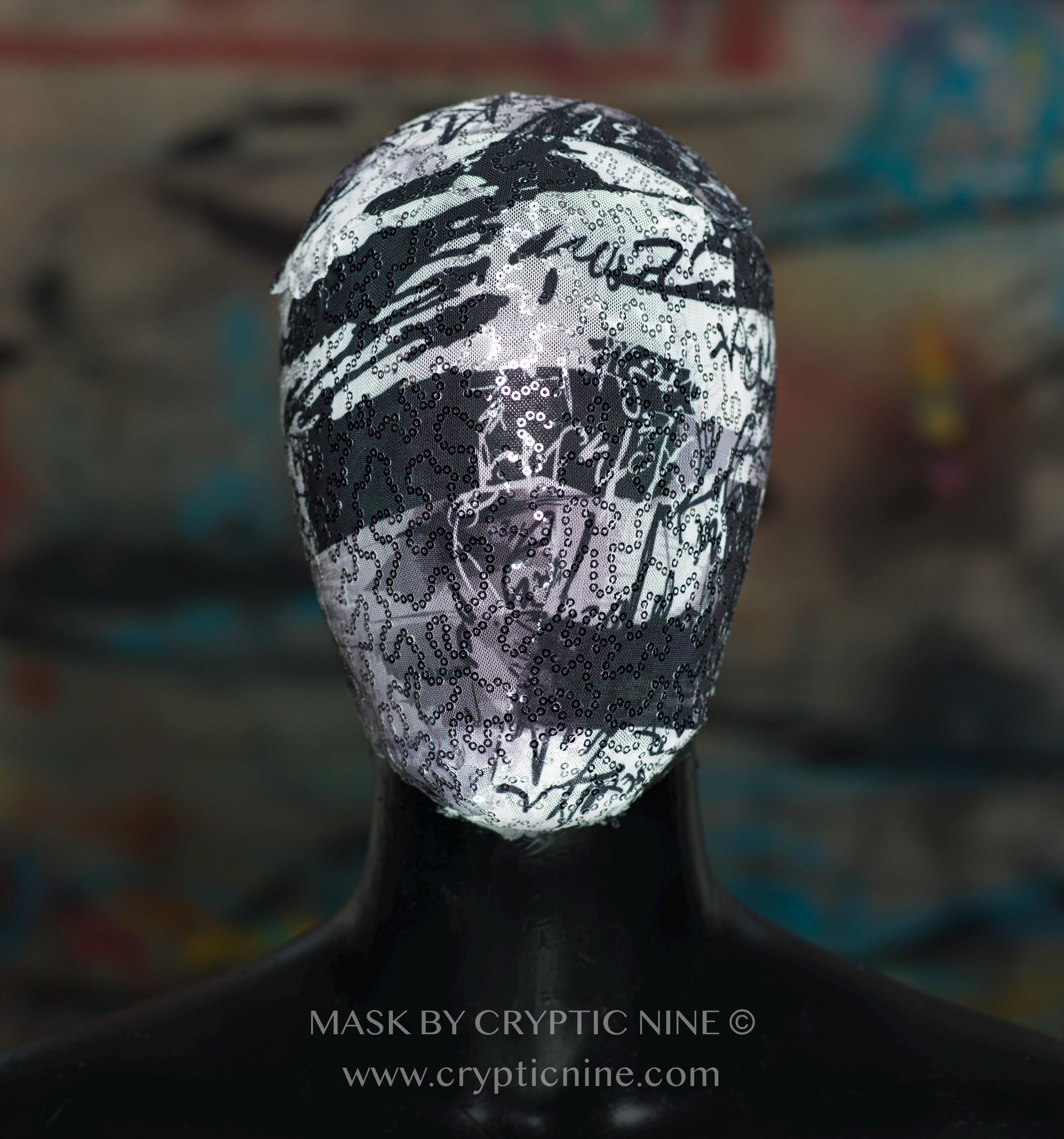 Buy Lace Haute Couture Mask, Grey and White Elegant Pattern Online 