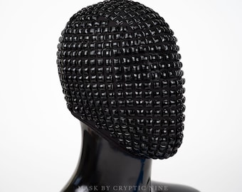 Dark Trail V.1 - A Haute Couture Mask Covered in Black